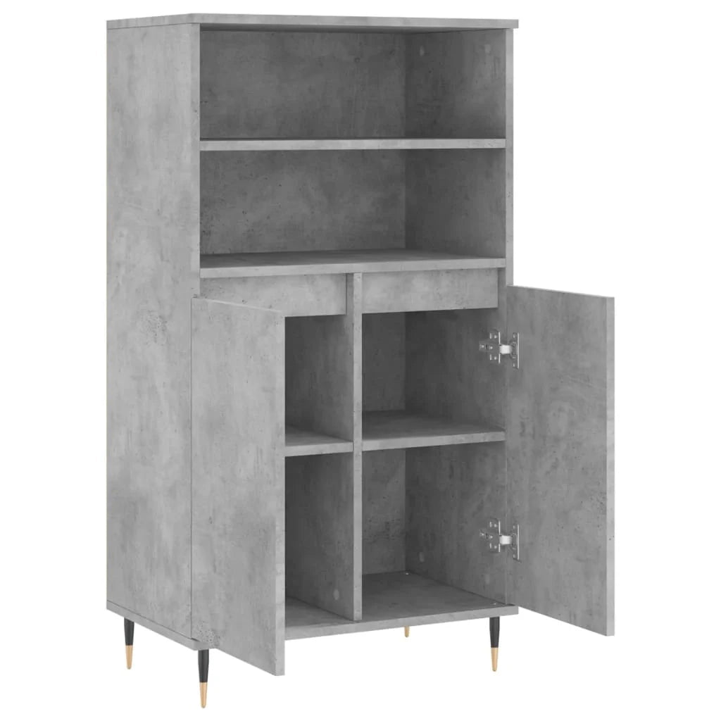 Buffet credenza cassettiera mobiletto mobile contenitore organizer cucina soggiorno salotto alto 60 x 36 x 110 cm legno ingegnerizzato grigio 02_0034459