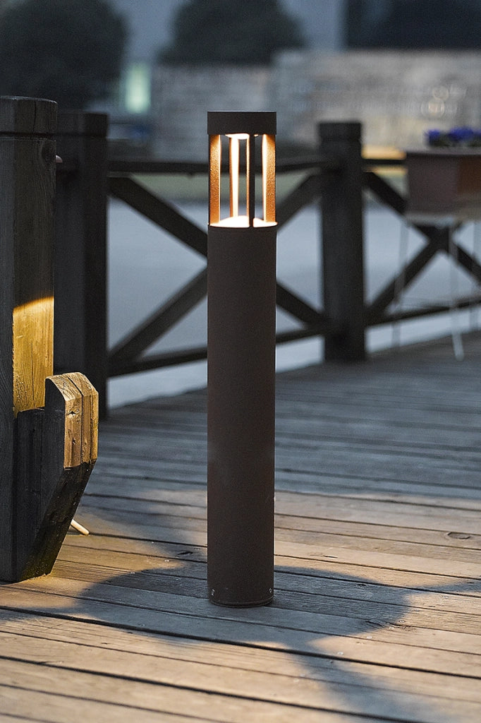 Lampada da Terra HANG Bollard Marrone LED 7W 360° IP65 3000K CRI90 - Rossini Group, Illuminazione da Giardino a Luce Diffusa