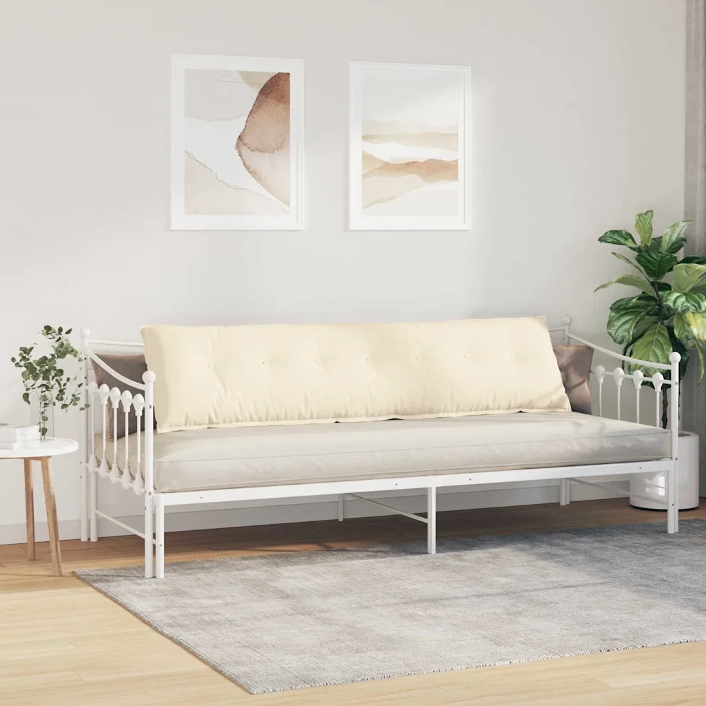 Cuscino per Schiena Crema 200 x 50 cm Tessuto in Cords 42014996
