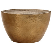 Tavolino da Salotto in Alluminio Martellato Ø 50x30 cm Ottone 359610