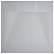 Piatto doccia con scarico grigio SMC 90 x 90 x 3 cm effetto pietra naturale minimalista