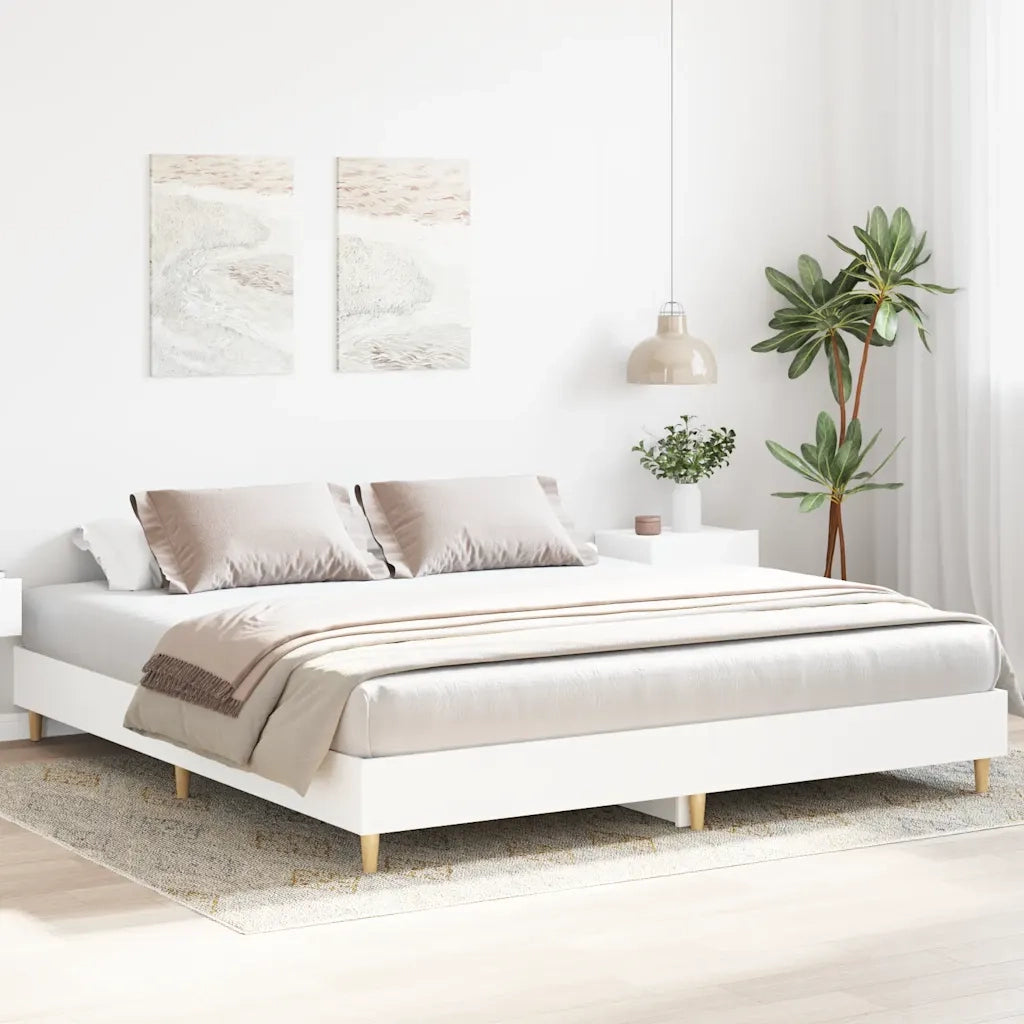 Giroletto senza Materasso Bianco 200x200 cm Legno Multistrato