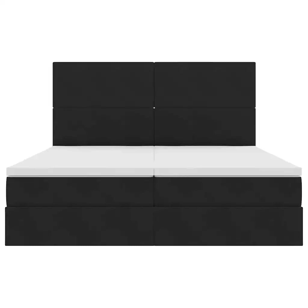 Letto con Contenitore con materasso Nero 180 x 200 cm Velluto
