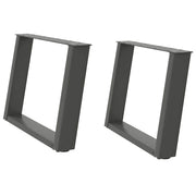Set di 2 gambe regolabili per tavolino da caffè a forma di U 70 x 42 cm design moderno acciaio antracite 02_0057058