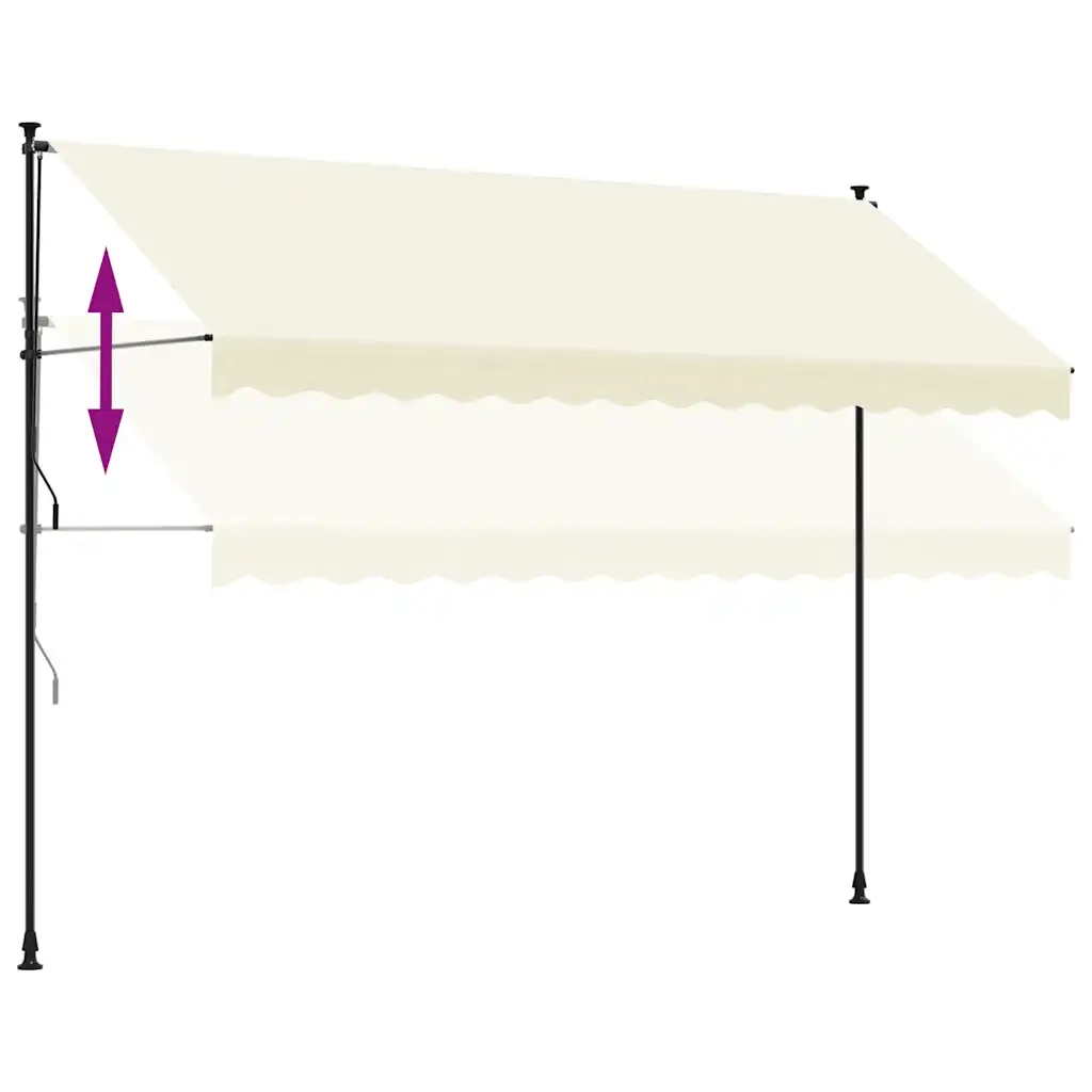 Tenda da Sole Retrattile Crema 350x150 cm in Tessuto e Acciaio 368748