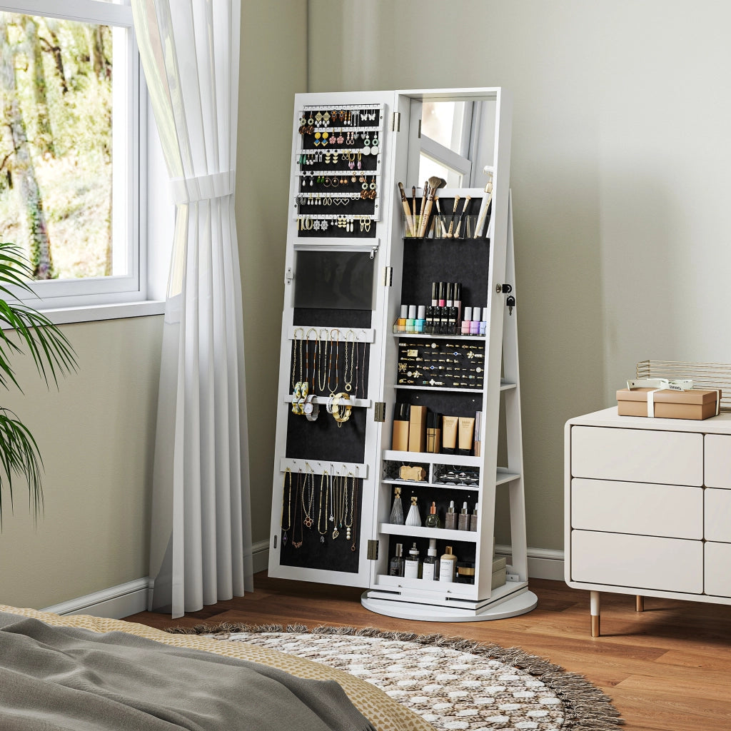 Specchio Portagioie 3 in 1 ¨C Zephmum ¨C Bianco 55x55x161 cm