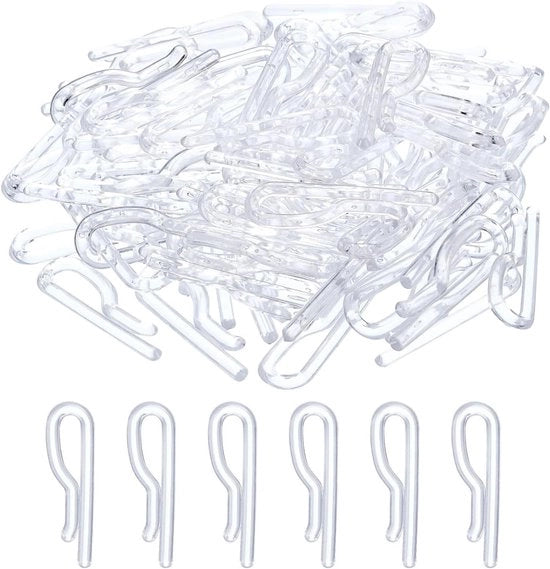 Clips in plastica riciclabile a forma di coccodrillo, 300 pezzi, 3,5 cm, trasparente - Ideali per cinture di stropio, pantaloni e calze