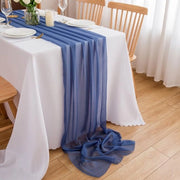 Tende da Sposa con Chiffon di Seta Blu con Cambio di Colore per Matrimonio e Cene di Gala