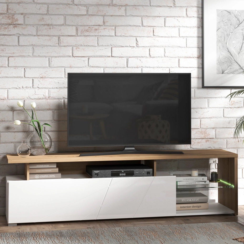 Induno, Mobile Porta tv Cassetti, 170x41.5x46.5h cm Bianco