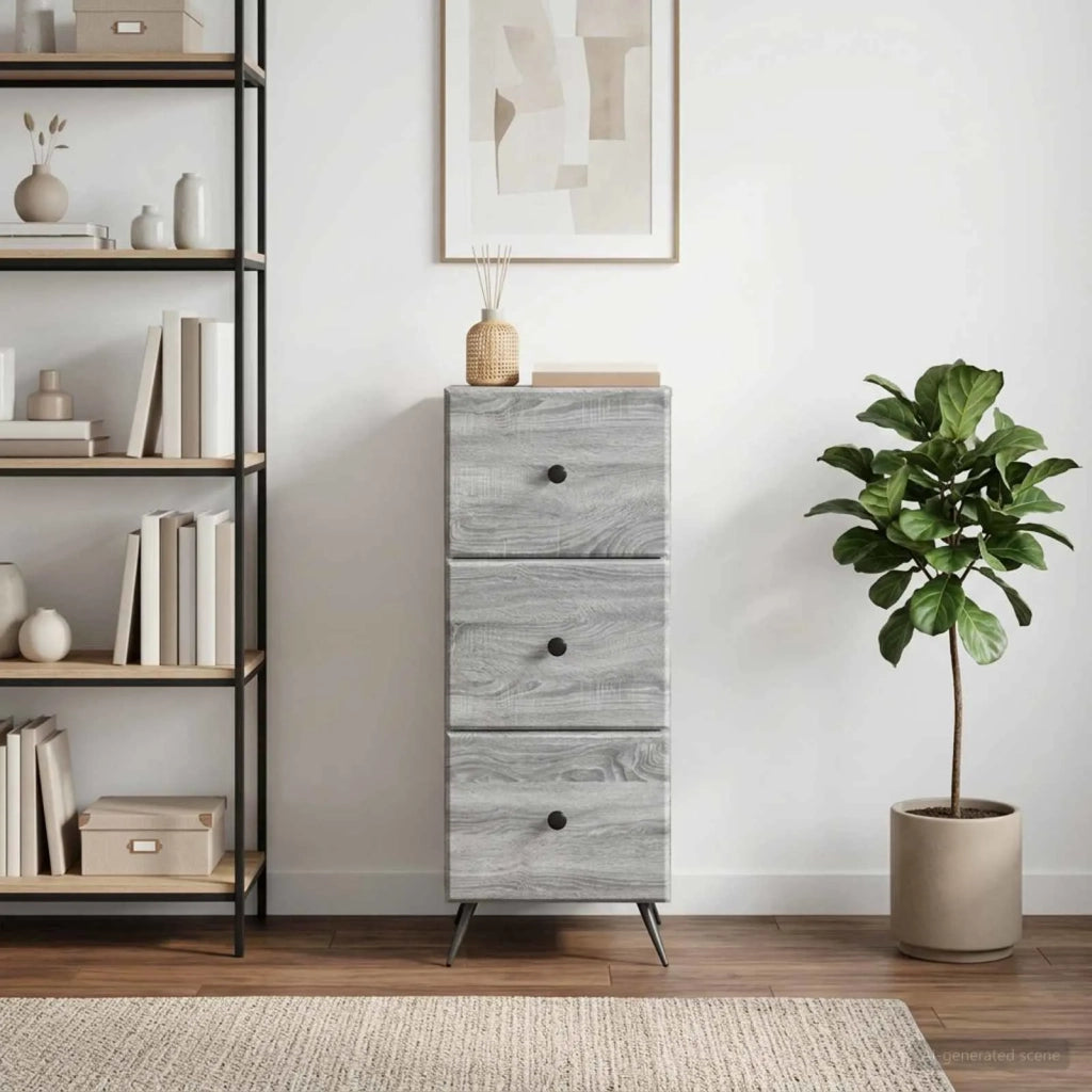Mobile con Cassetti Grigio Sonoma 33 x 34,5 x 90 cm 895541