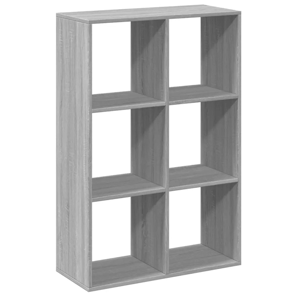 Libreria Divisorio-Scaffale per Libri-Mobile di Stoccaggio Grigio Sonoma 69,5x29x103,5cm in Truciolato