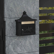Cassetta Postale da Muro con porta Nero 40,5 x 16 x 45 cm 42023501