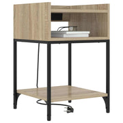 Comodino | Armadio da Notte | Mobiletto da notte con lo scaffale Rovere Sonoma 40 x 40 x 61 cm
