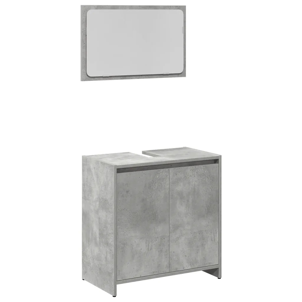 vidaXL Set Mobili da Bagno 4 pz Grigio Cemento in Legno Multistrato