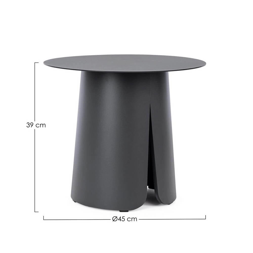 Tavolino rotondo da esterno in alluminio verniciato 45 cm - YAMIRA