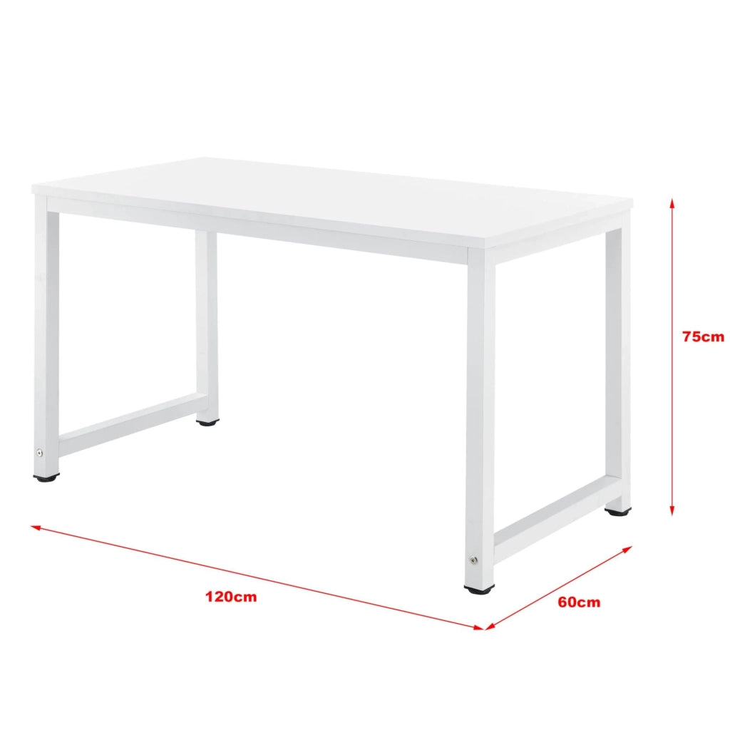 Scrivania regolabile postazione di lavoro tavolo in legno melaminico 120 cm bianco 03_0001162