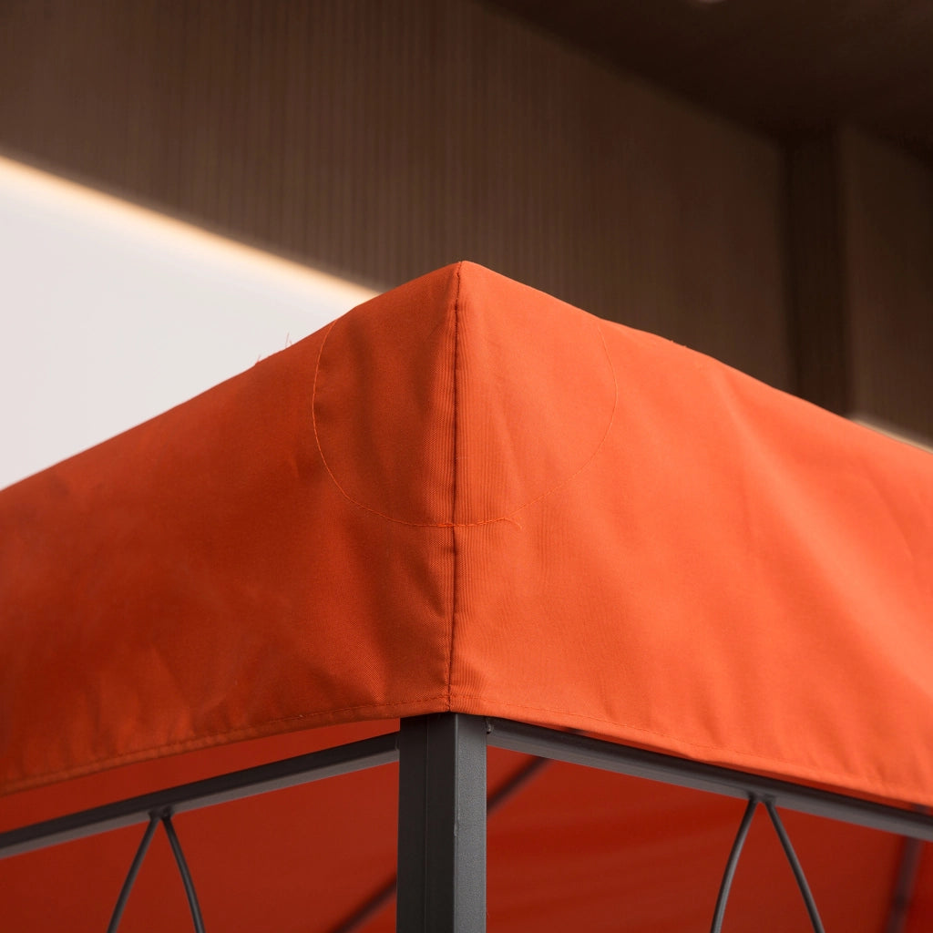 Telo di ricambio per gazebo 4 x 3 m in poliestere rosso ruggine
