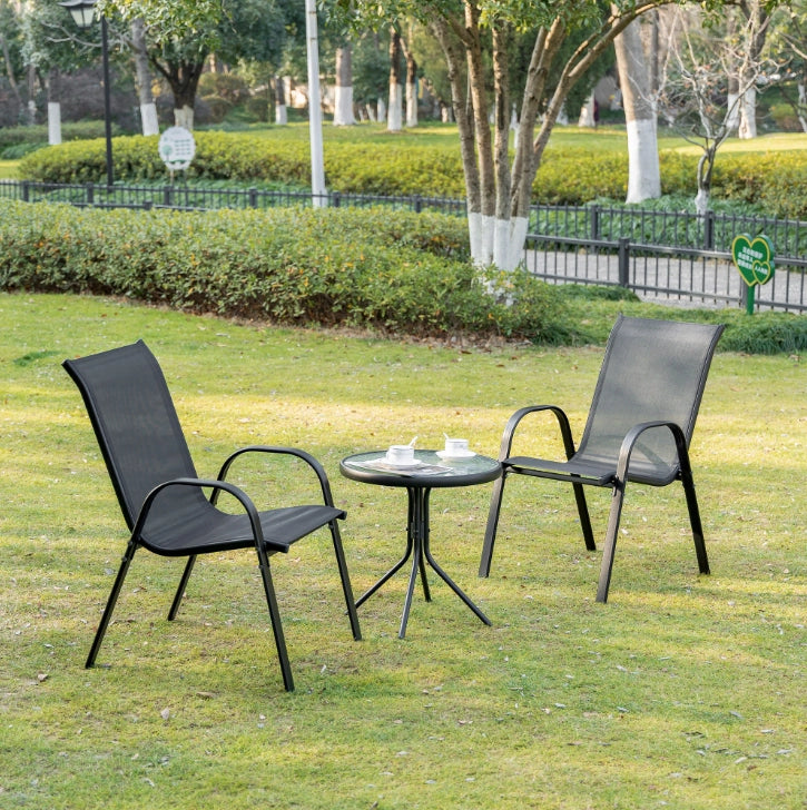 VALORA Modern SOFIA Chair - Set da 4 sedie da giardino, patio e balcone nere