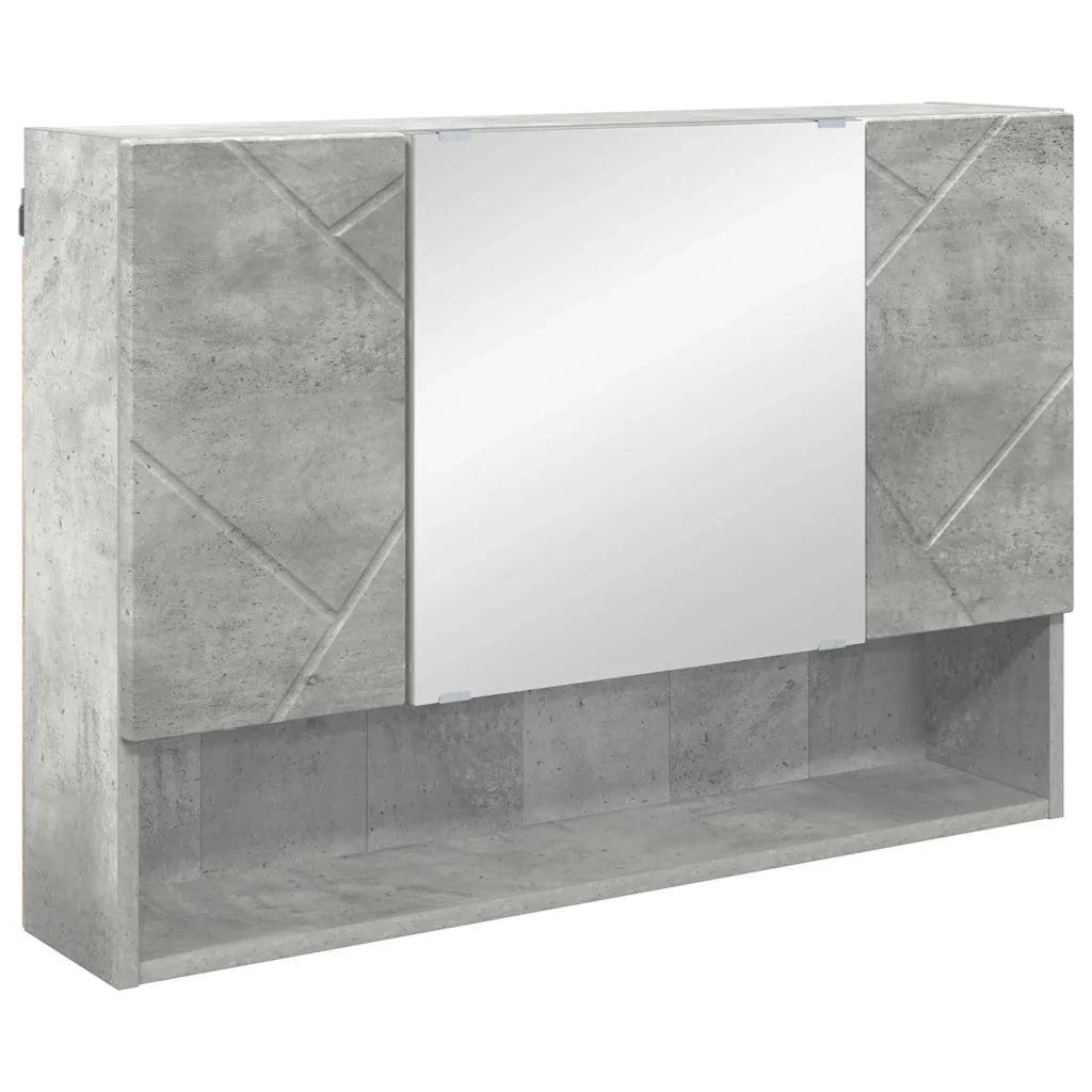 Set di mobili per il bagno con cassetto 4 pcs Grigio cemento
