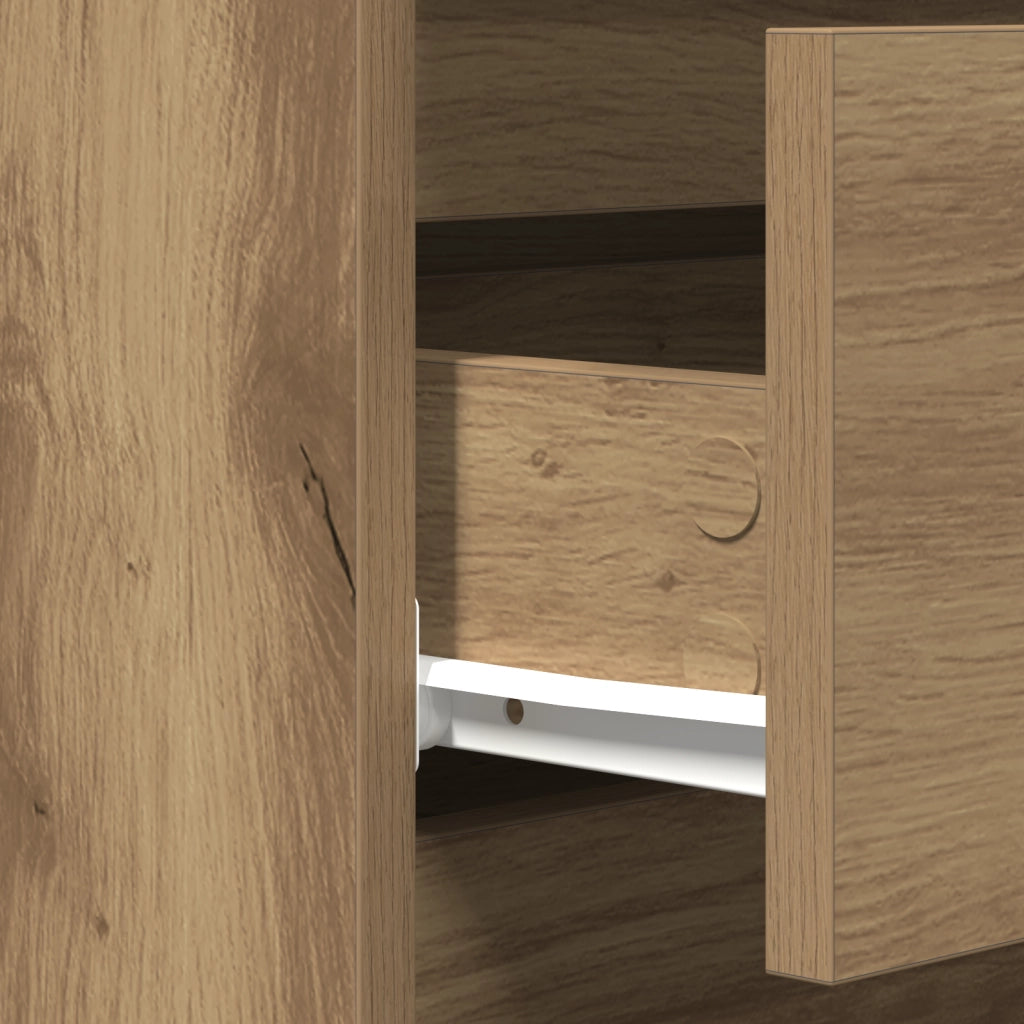 Credenza con Cassetti Rovere Artigianale 60x35x70 cm Legno Ingegnerizzato