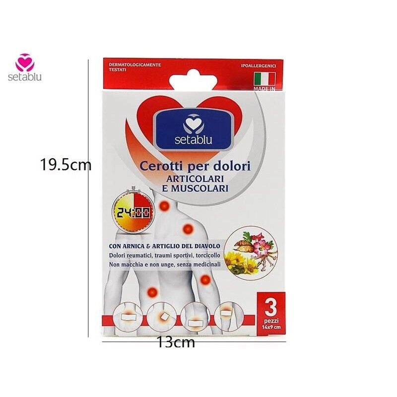 CEROTTI PATCH PER DOLORI ARTICOLARI CON ARNICA E ARTIGLIO DEL DIAVOLO 3 PEZZI
