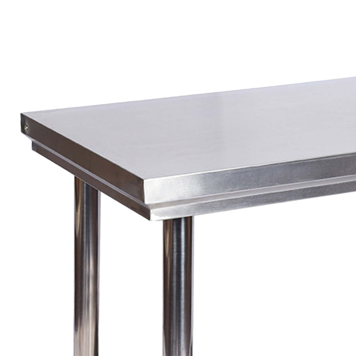 Tavolo da lavoro in acciaio inox 120 x 60 x 85 cm con ripiano inferiore e piedi regolabili