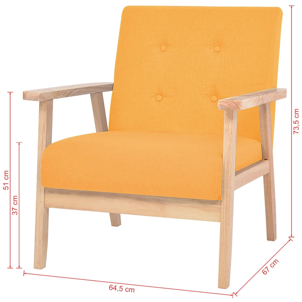 Set di Divani 2 pz in Tessuto Giallo cod mxl 24370