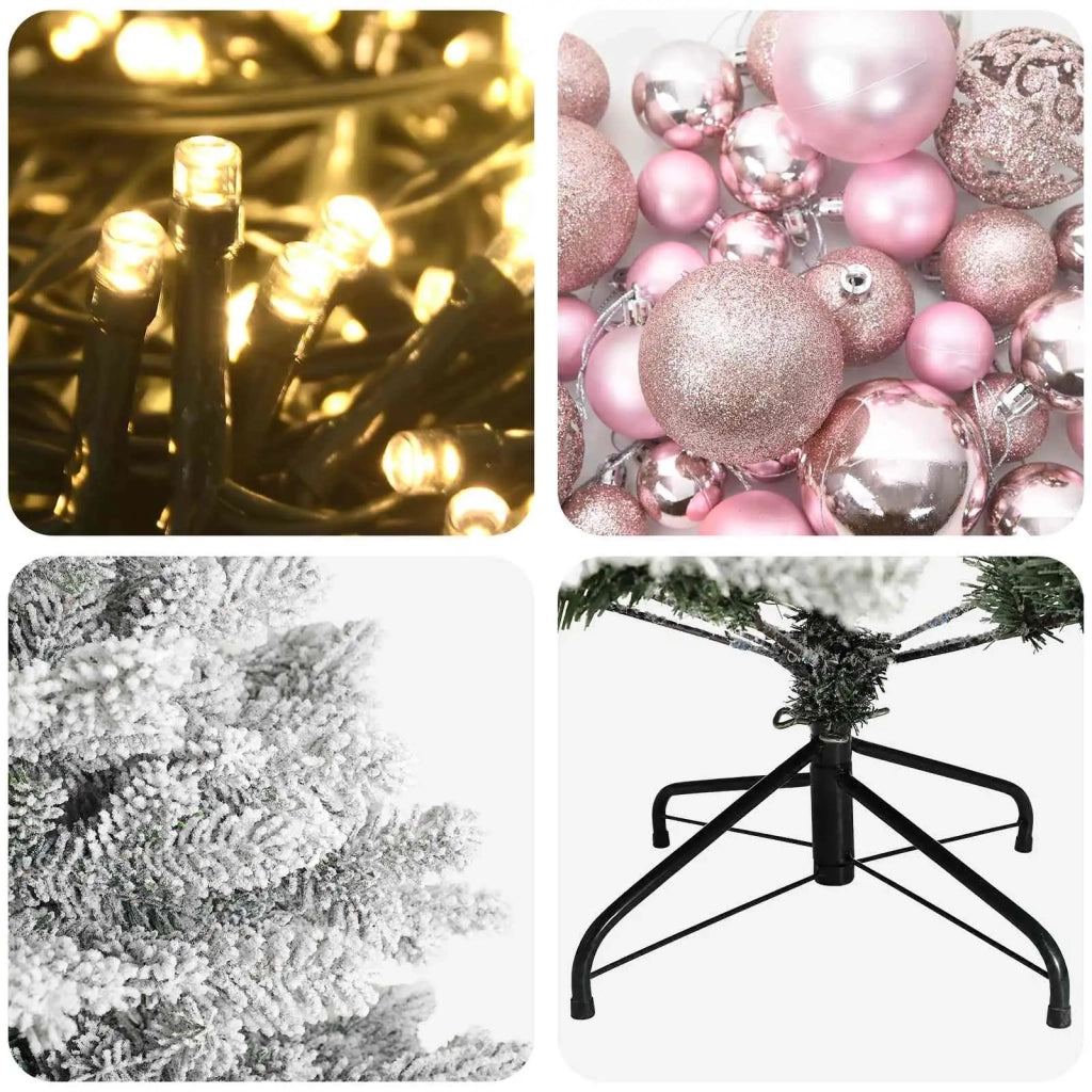 Albero di Natale artificiale con palline 150 cm 150 LED 3465780