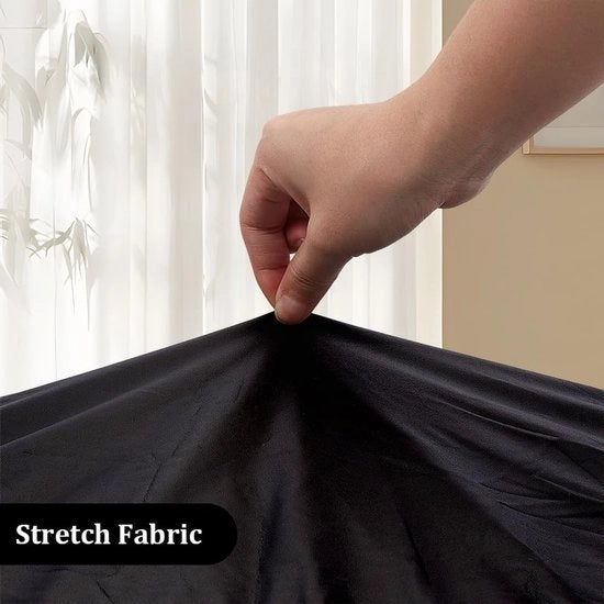 Tavolo con tovaglia rotonda a rete elastica, impermeabile e lavabile