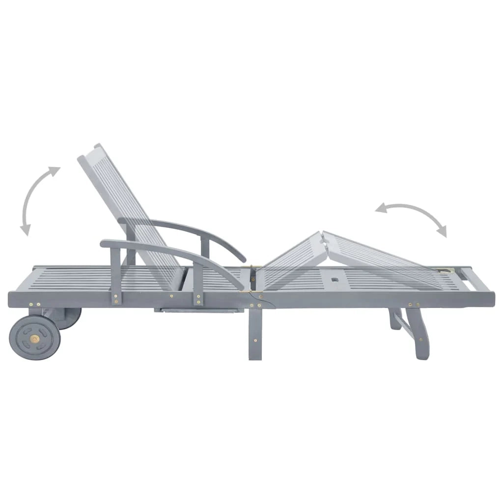 Lettino prendisole sedia a sdraio lettino prendisole letto da giardino mobili da esterno per patio legno massello di acacia grigio 02_0012776
