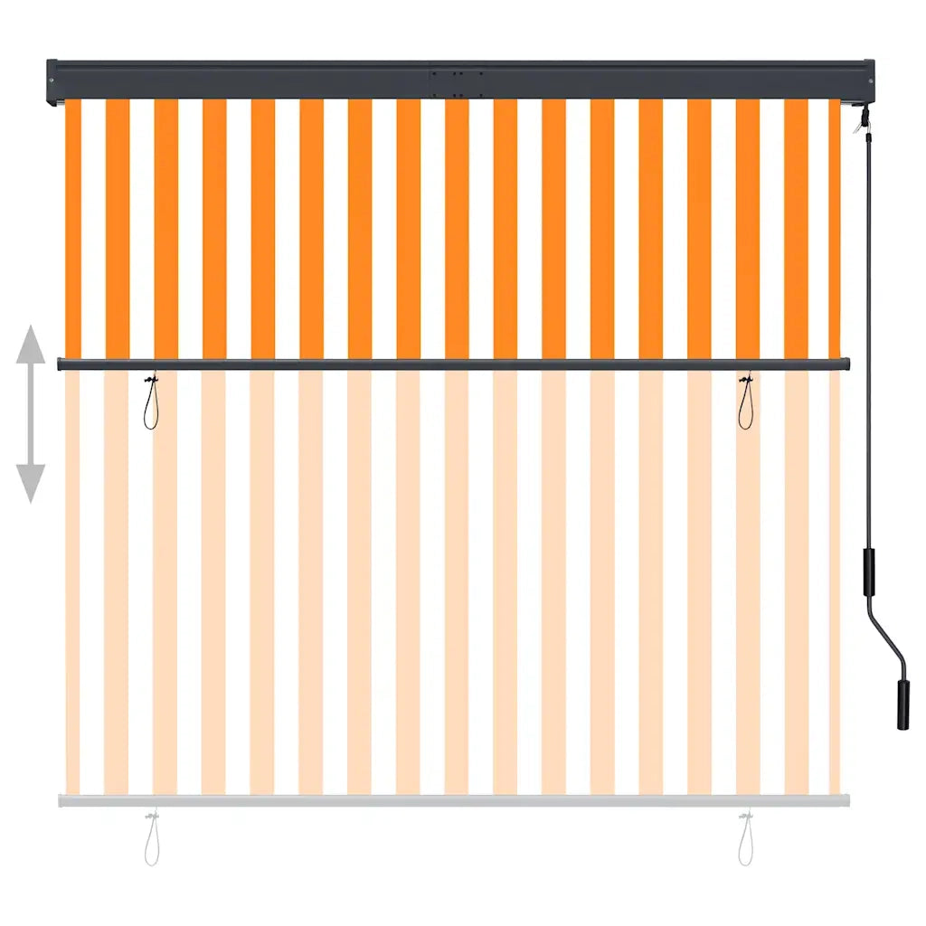 Tenda a Rullo per Esterni 160x250 cm Bianca e Arancione 145975