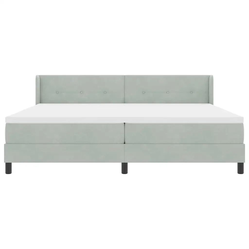 Letto a molle con testiera Grigio chiaro 200 x 200 cm Velluto 3341486