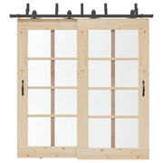 Kit di Binari per Porte Scorrevoli 213,5 cm Acciaio Nero