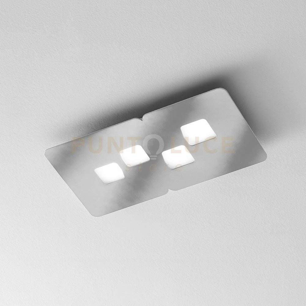 BILBAO P/P - PLAFONIERA ACCIAIO  4 LUCI ATTACCO GX53 50CM