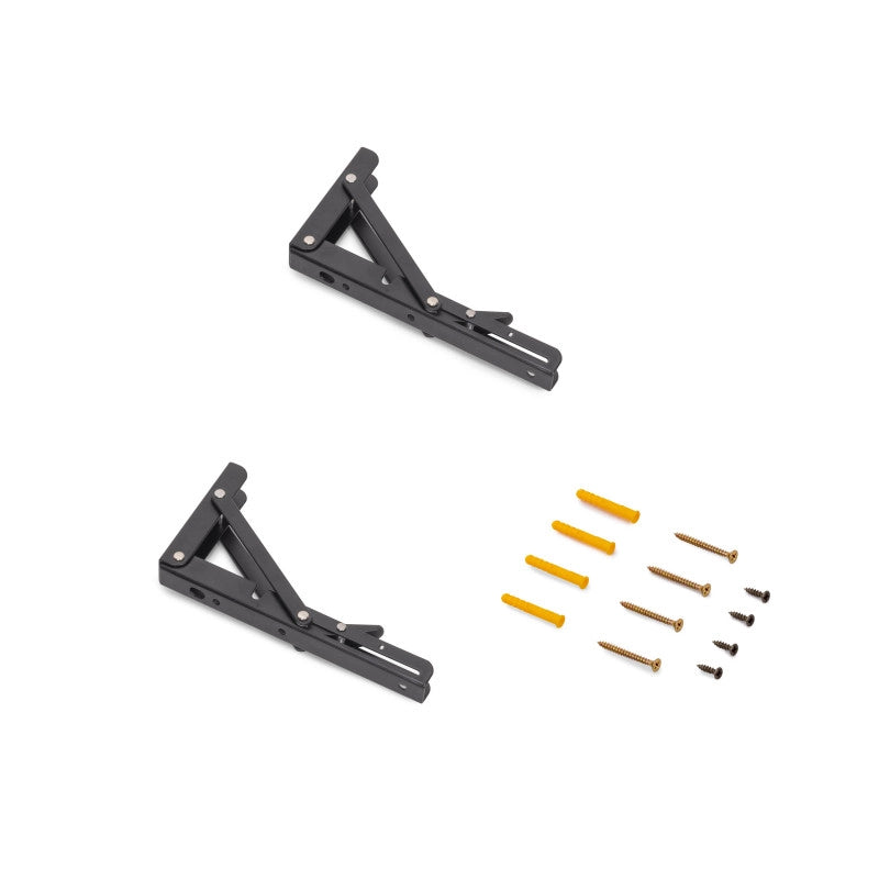 Set di supporti pieghevoli, lunghezza 303 mm, Acciaio, Verniciato bianco