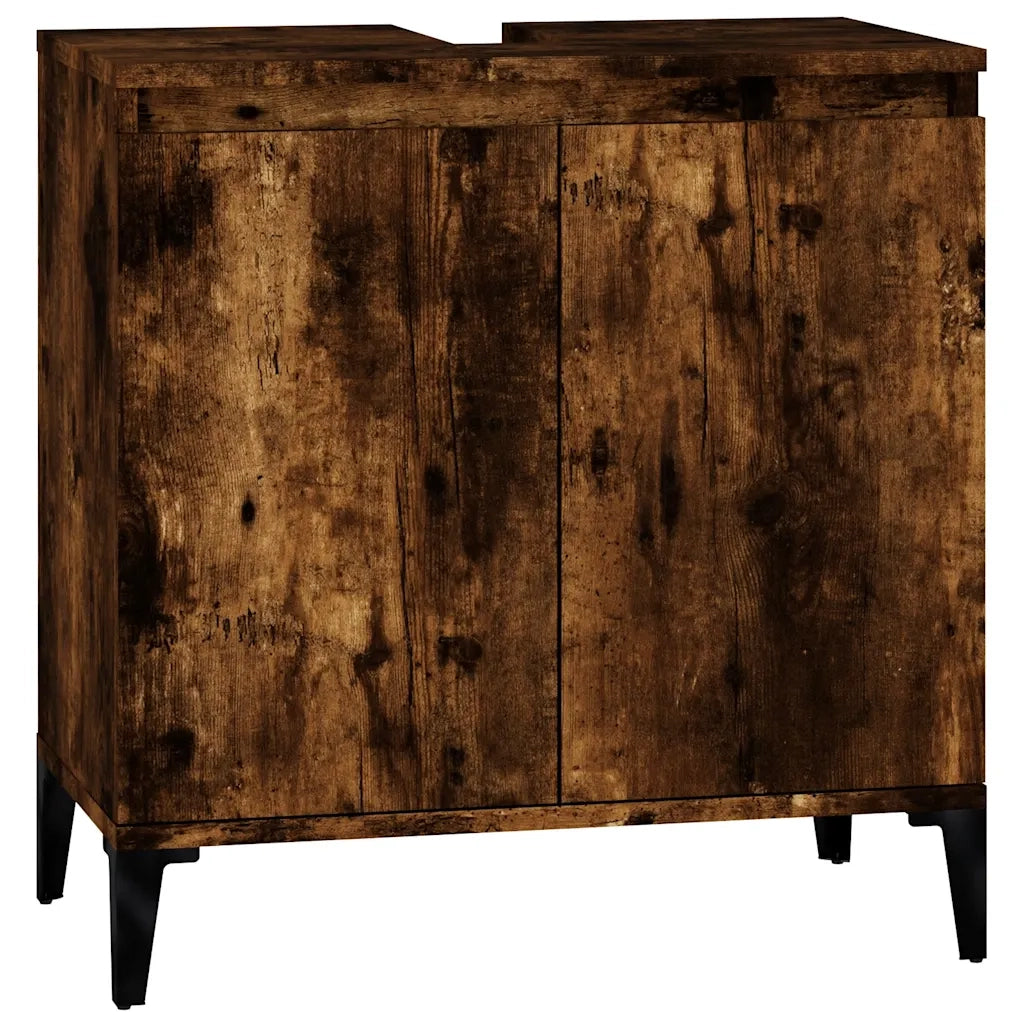 Mobile Lavabo Rovere Fumo 58x33x60 cm in Legno Multistrato 821265