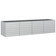 Fioriera rialzata per piante fiori patio giardino 320 x 80 x 77 cm acciaio zincato argento 02_0039435