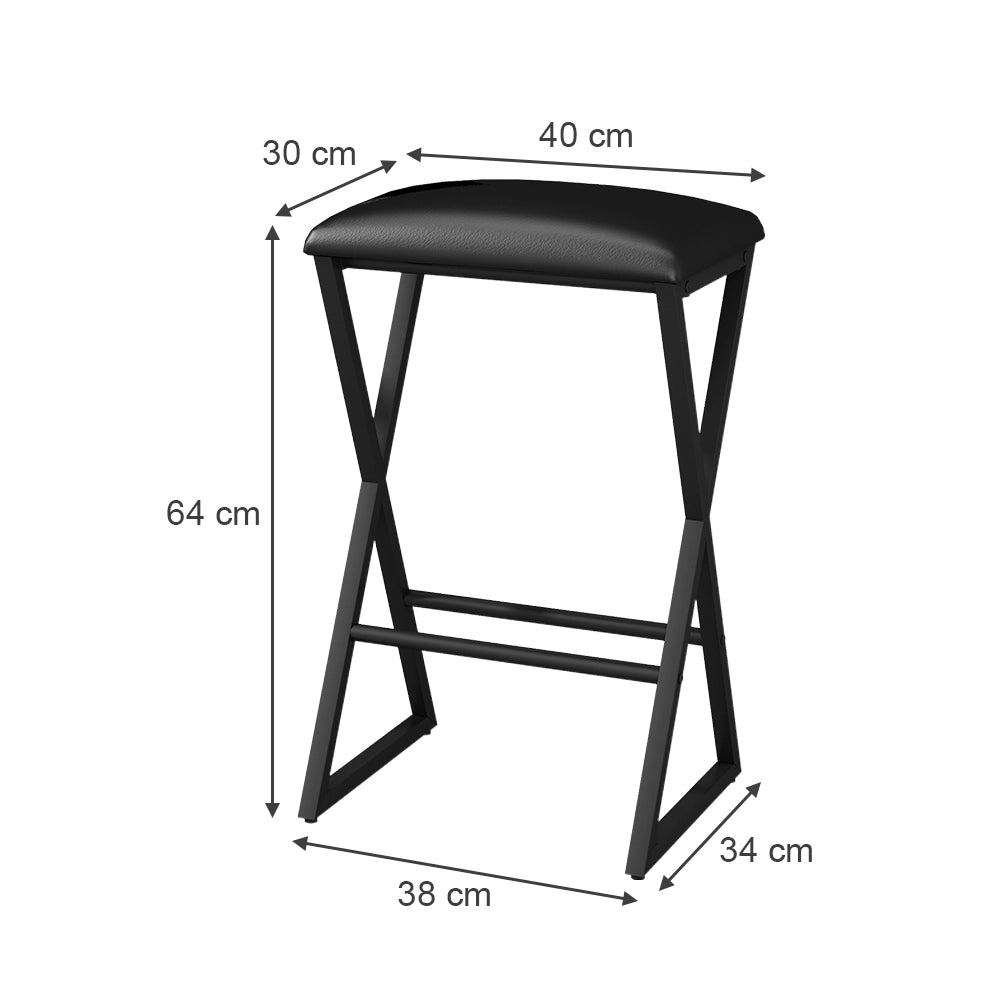 Vicco Set di 2 sgabelli da bar Nero 30 x 40 cm 2 parti