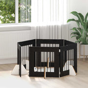 Cancello per cani con supporti 6 pcs Rovere Nero 60 x 60 cm