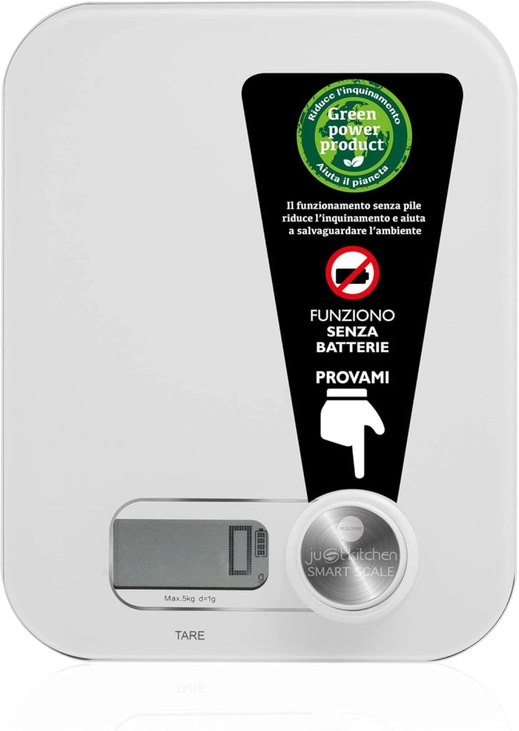 fai clic per visualizzare la vista completa      risorse per la sicurezza e i prodotti vuoi riciclare il tuo prodotto gratuitamente? macom, bilancia elettronica per alimenti senza batterie, bianco, just kitchen 868 smart scale
