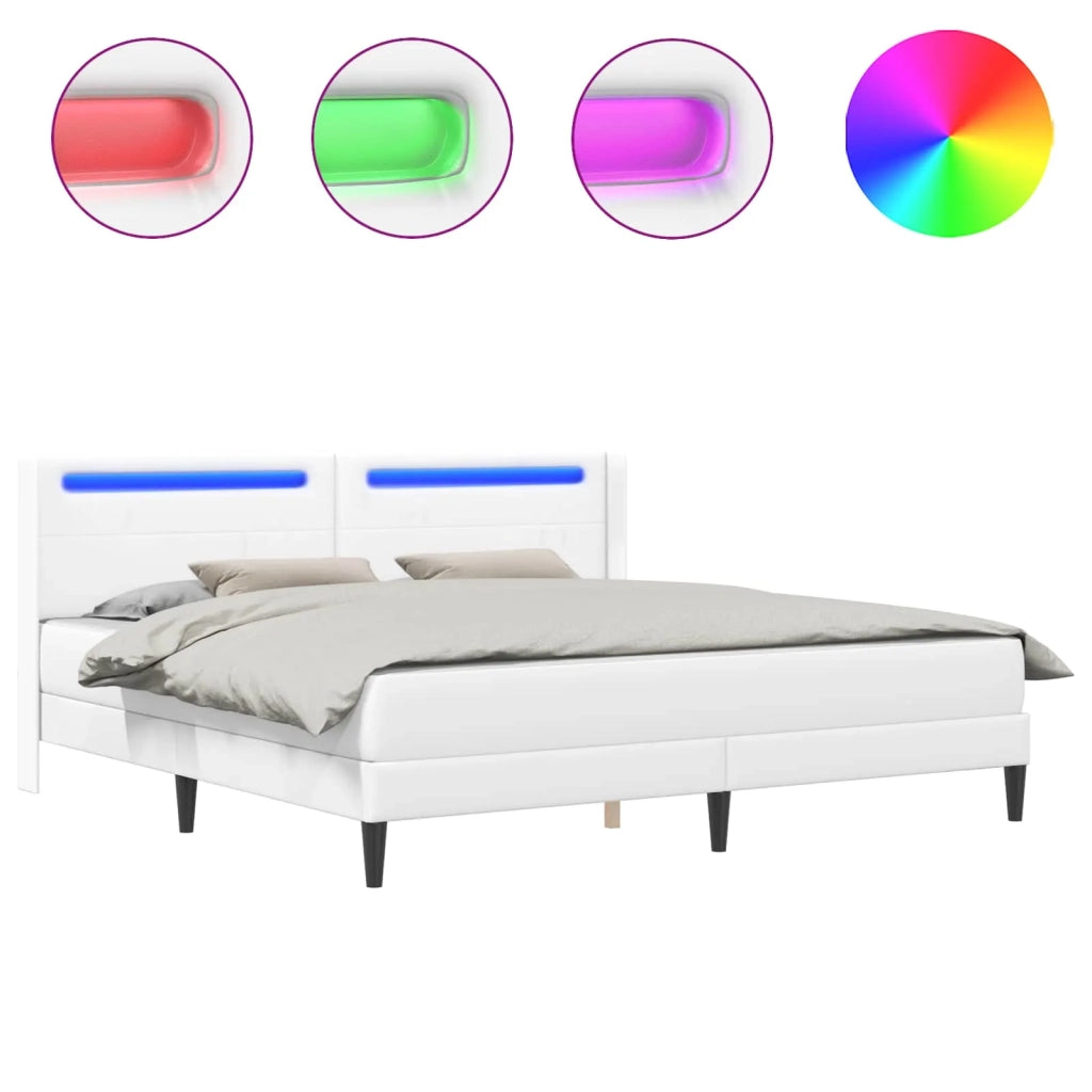 Struttura letto con materasso Bianco 180 x 200 cm Similpelle 3414920