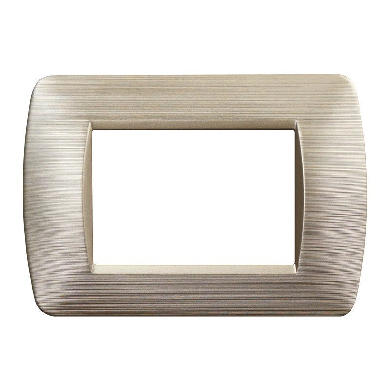 Placca Plastica Serie Space 3P Colore Oro Satinato Compatibile Con Bticino Living Light