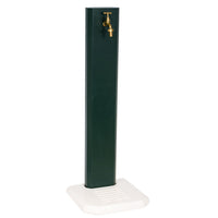 Fontana da Giardino Design a Colonna Ovale Rubinetto in Ottone con Base in Cemento Verde