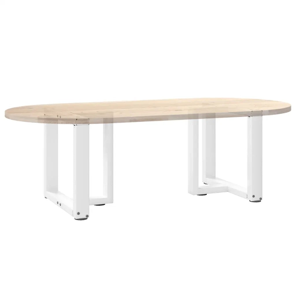 Gambe per Tavolino da Caffè a Forma di T 2 pz Bianche 50x25x(42-43) cm Acciaio 4013029