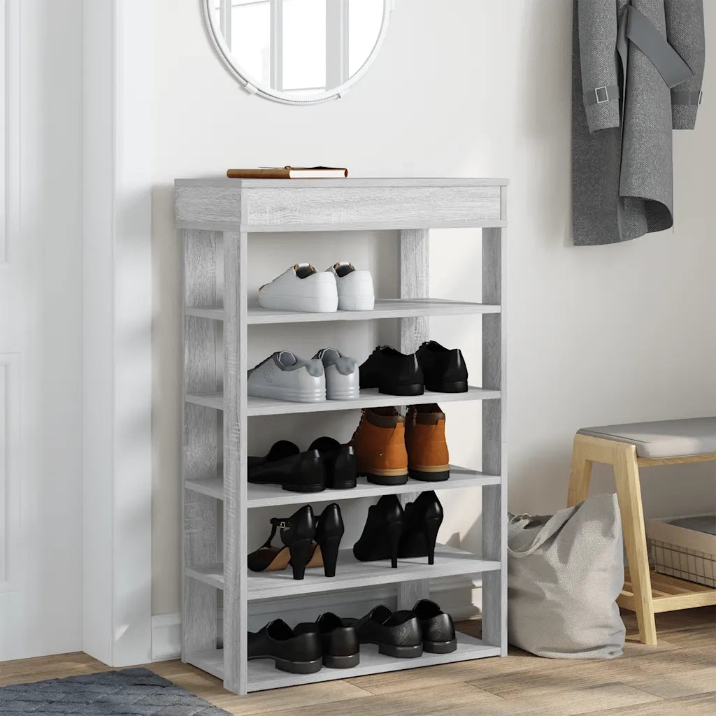 Scarpiera Grigio Sonoma 60x30x98 cm in Legno Multistrato 859928