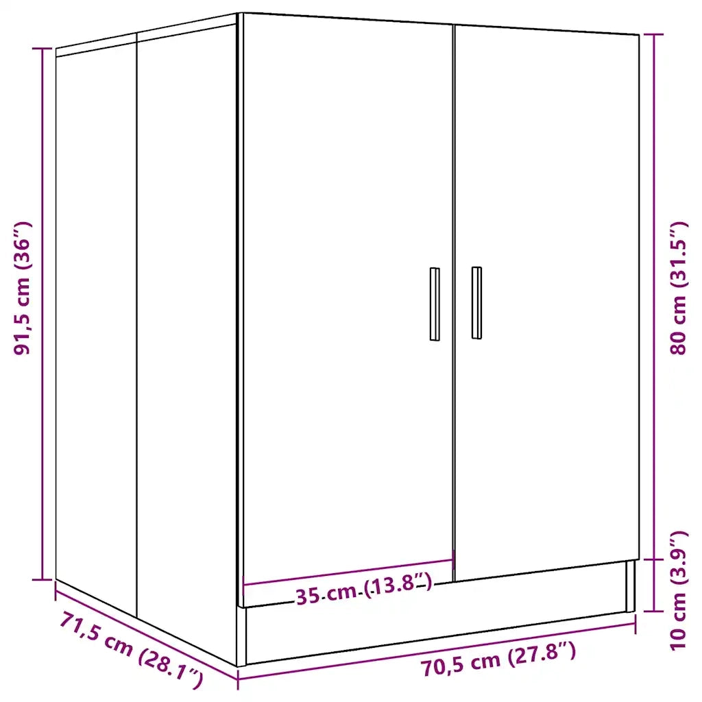 Mobile per Lavatrice Legno Antico 70,5x71,5x91,5 cm CFW6379139