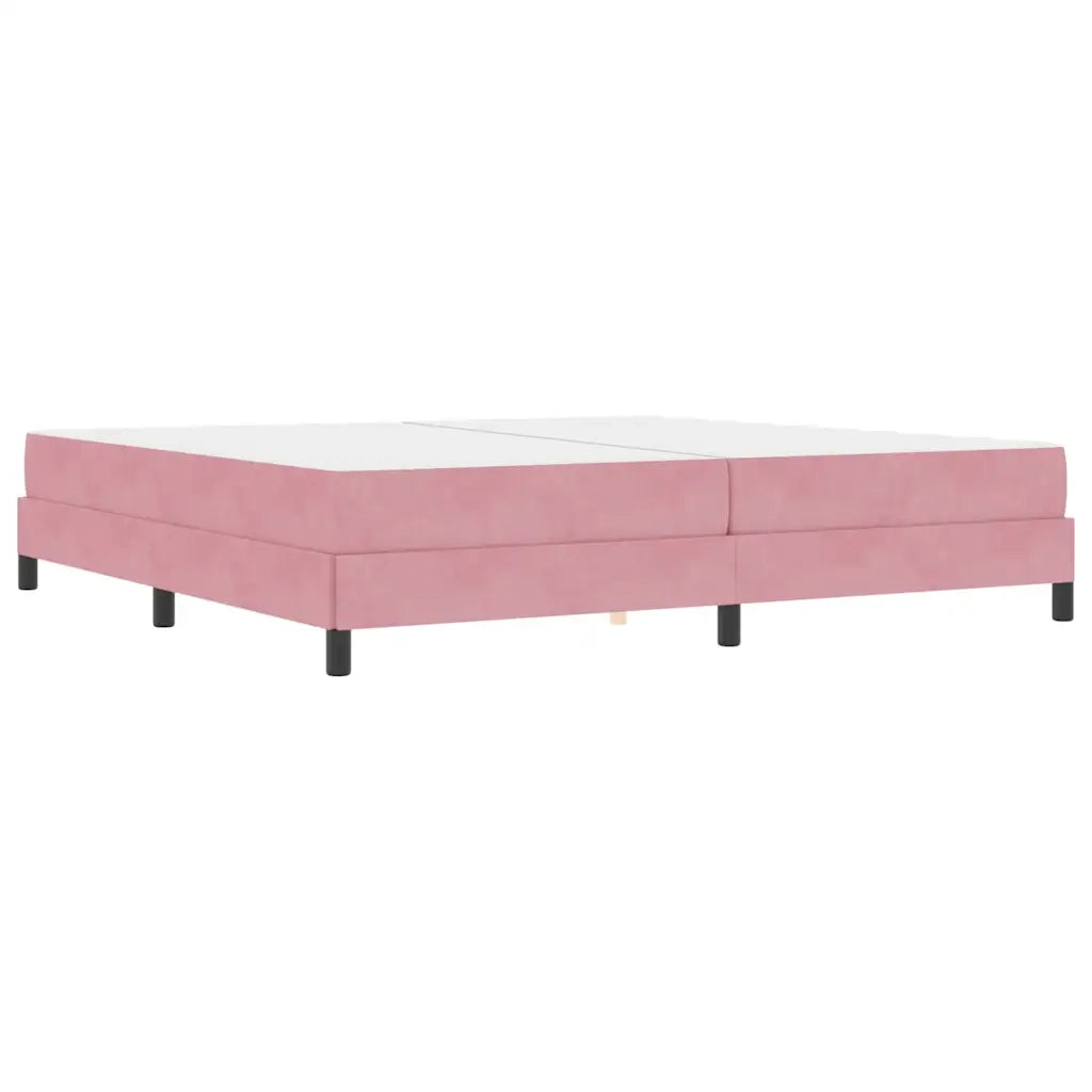 vidaXL Letto box spring con materasso Rosa 200 x 200 cm Velluto
