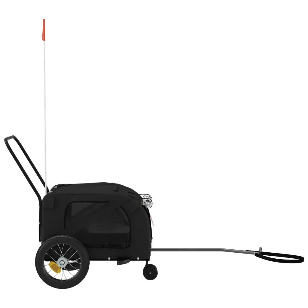 Rimorchio da Bici per Animali Nero Oxford e Ferro CFW1087358