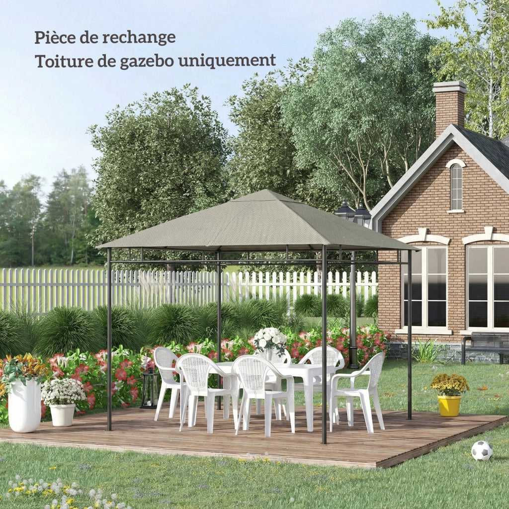 Tenda gazebo giardino polyester ¨C zephmum ¨C grigio 3x3 m 180 g/m2