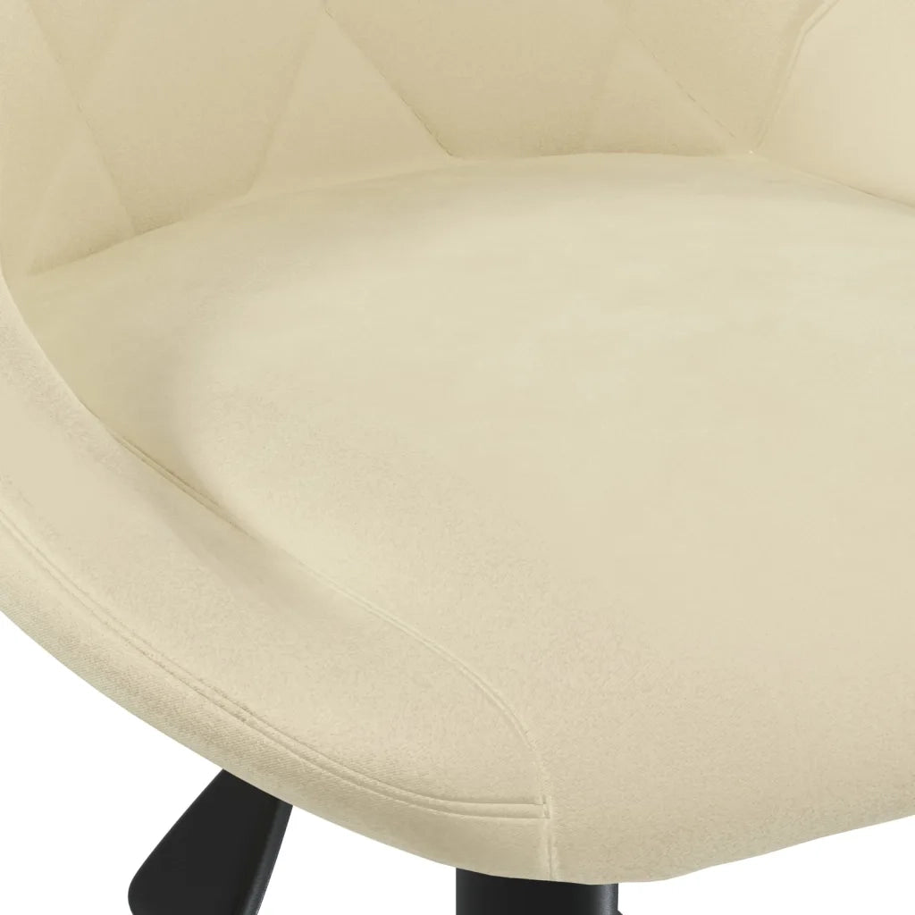 Sedia da Pranzo | Sedie da cucina Girevole Crema in Velluto